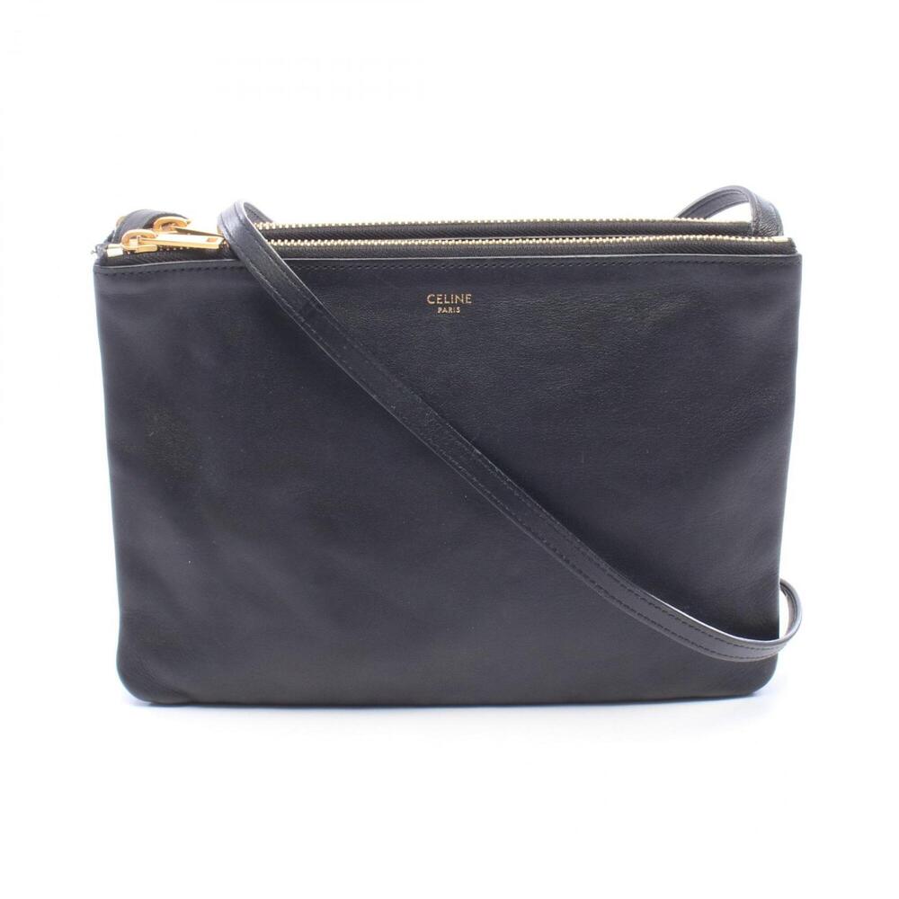 Celine TRIO LARGE Shoulder Bag/Handbag, Leather, Women's, Black